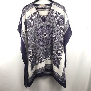 Michael Kors poncho blouse top hobo paisley S M